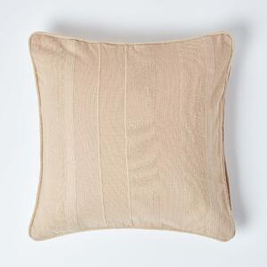 Homescapes Cotton Rajput Ribbed Beige Cushion Cover, 45 x 45 cm