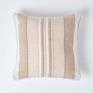 Homescapes Cotton Striped Beige Cushion Cover Morocco , 60 x 60 cm