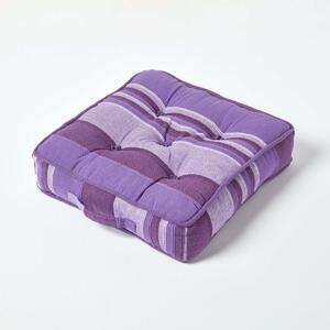 Homescapes Morocco Striped Cotton Floor Cushion Mauve