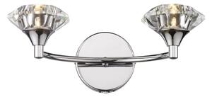 Dar LUT0950 Luther 2 Light Crystal Wall Light in Polished Chrome