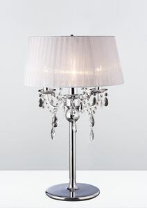 IL30062WH Olivia Chrome Table Lamp with White Shade