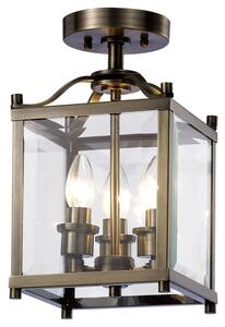 IL31110 Aston 3 Light Antique Brass Ceiling Lantern