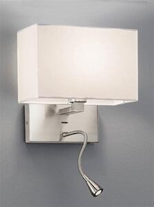 W046/9892 Satin Nickel 2 Light Adjustable Wall Light