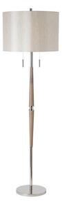 Endon ALTESSE-FLNI 2 Light Switched Wood & Chrome Floor Lamp