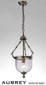 IL31075 Aubrey 1 Light Antique Brass Ceiling Pendant