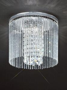 Franklite CF5727 Large Chrome & Crystal Flush Ceiling Light