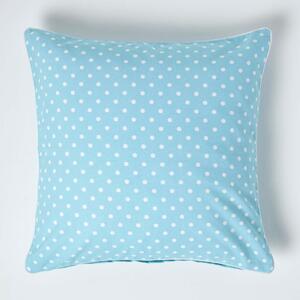 Homescapes Cotton Blue Polka Dots Cushion Cover, 60 x 60 cm