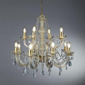Searchlight 699-12 Marie Therese 12 Light Ceiling Chandelier In Polished Brass