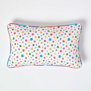 Cotton Multi Colour Stars Rectangular Cushion Cover, 30 x 50 cm