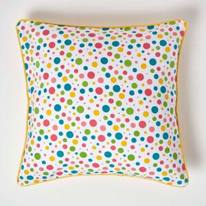 Homescapes Cotton Multi Colour Polka Dots Cushion Cover, 45 x 45 cm