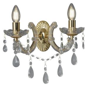 Searchlight 699-2 Marie Therese 2 Light Wall Light In Polished Brass