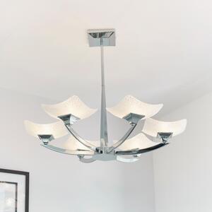 Endon AYRES-6CH 6 Light Chrome & Glass Multi Arm Ceiling Pendant