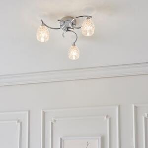 Endon BOYER-3CH 3 Light Polished Chrome Semi Flush Ceiling Light