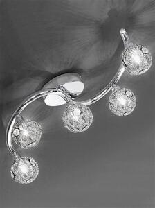 F2305/5 Atoms 5 Light Chrome and Crystal Ceiling light