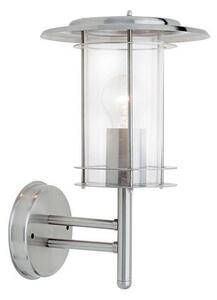 Saxby 4478182 York 1 Light Exterior Polished Steel Wall Lantern