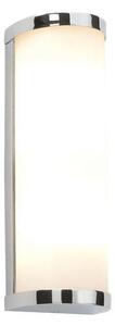 39363 Ice Double Bathroom Chrome and White Glass Wall Light