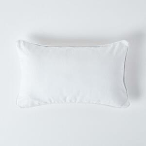 Homescapes Cotton Plain Off White Rectangular Cushion Cover,30 x 50 cm