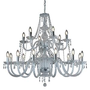 Searchlight Large 18 Arm Two Tier Crystal Chandelier Ceiling Light In Polished Chrome