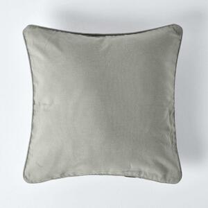 Homescapes Cotton Plain Grey Cushion Cover, 45 x 45 cm