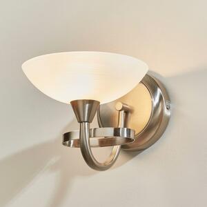 Endon CAGNEY-1WBSC 1 Light Glass & Satin Chrome Wall Light