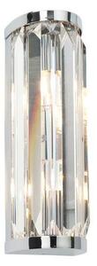 Saxby 39629 Crystal Double Bathroom Chrome and Glass Wall Light