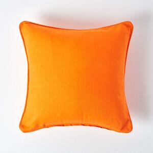 Homescapes Cotton Plain Orange Cushion Cover, 60 x 60 cm