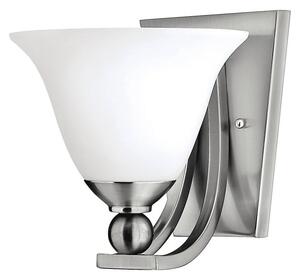 HK/BOLLA1 1 Light Brushed Nickel & Opal Glass Wall Light