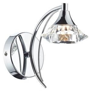 Dar LUT0750 Luther Single Switched Crystal Wall Light - Polished Chrome