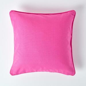 Homescapes Cotton Plain Cerise Cushion Cover, 45 x 45 cm