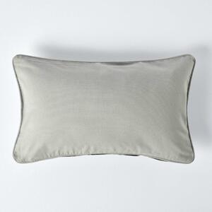 Homescapes Cotton Plain Grey Rectangular Cushion Cover, 30 x 50 cm