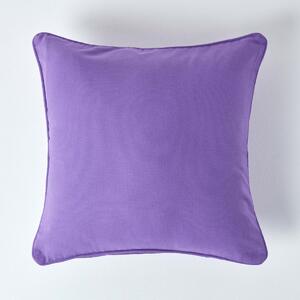 Homescapes Cotton Plain Purple Cushion Cover, 30 x 30 cm