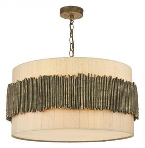 David Hunt Lighting David HuntWil0431 Willow 4 Light Gold Cocoa Ceiling Pendant Light
