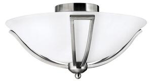 HK/BOLLA/F 2 Light Brushed Nickel & Opal Glass Flush Light