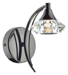Dar LUT0767 Luther Single Switched Crystal Wall Light - Black Chrome
