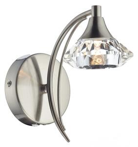 Dar LUT0746 Luther Single Crystal Wall Light - Satin Chrome