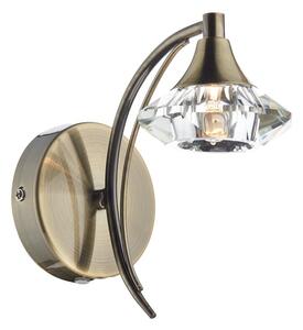 Dar LUT0775 Luther Single Switched Wall Light - Antique Brass