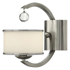 HK/MONACO 1 Light Brushed Nickel & Glass Modern Wall Light