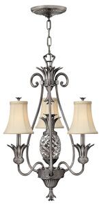 HK-PLANT3-PL 4 Light Polished Antique Nickel Chandelier