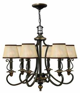 HK/PLYMOUTH6 6 Light Vintage Chandelier in Olde Bronze
