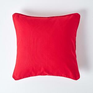 Homescapes Cotton Plain Red Cushion Cover, 60 x 60 cm