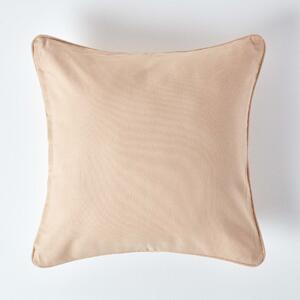 Homescapes Cotton Plain Beige Cushion Cover, 45 x 45 cm