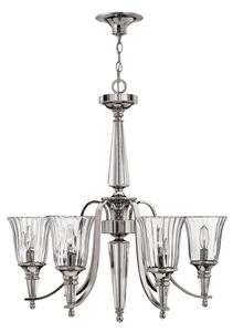 HK/CHANDON6 6 Light Stirling & Crystal Ribbed Chandelier