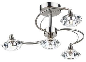 Dar LUT0446 Luther 4 Light Semi Flush Ceiling Light in Satin Chrome