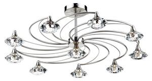 Dar LUT2346 Luther 10 Light Satin Chrome Semi-Flush Ceiling Light