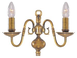 Searchlight 1019-2AB Flemish Antique Brass Wall Light