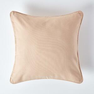 Homescapes Cotton Plain Beige Cushion Cover, 30 x 30 cm