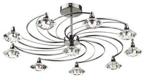 Dar LUT2367 Luther 10 Light Black Chrome Semi-Flush Ceiling Light