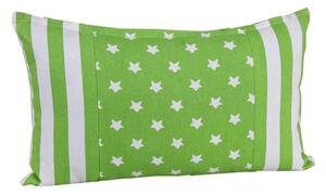 Cotton Green Stripe Border and Stars Rectangular Cushion Cover,30x50cm