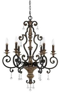 QZ/MARQUETTE6/A 6 Light Crystal Drop Heirloom Chandelier