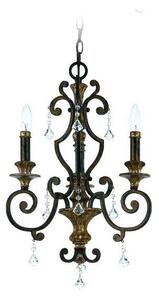 QZ/MARQUETTE3 3 Light Crystal Drop Heirloom Chandelier